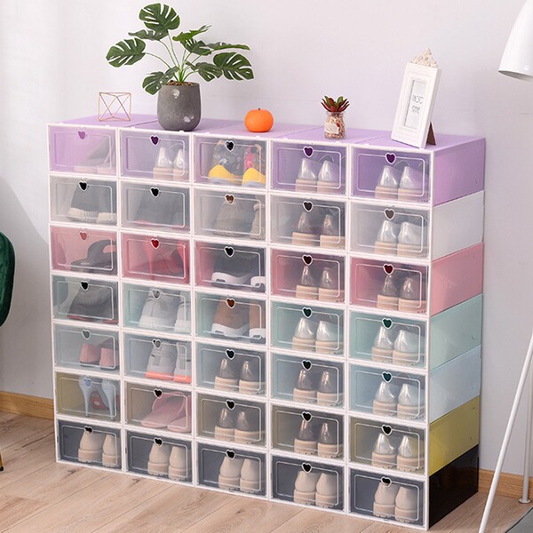 Thickened transparent shoe box Men's and women's family plastic shoe…