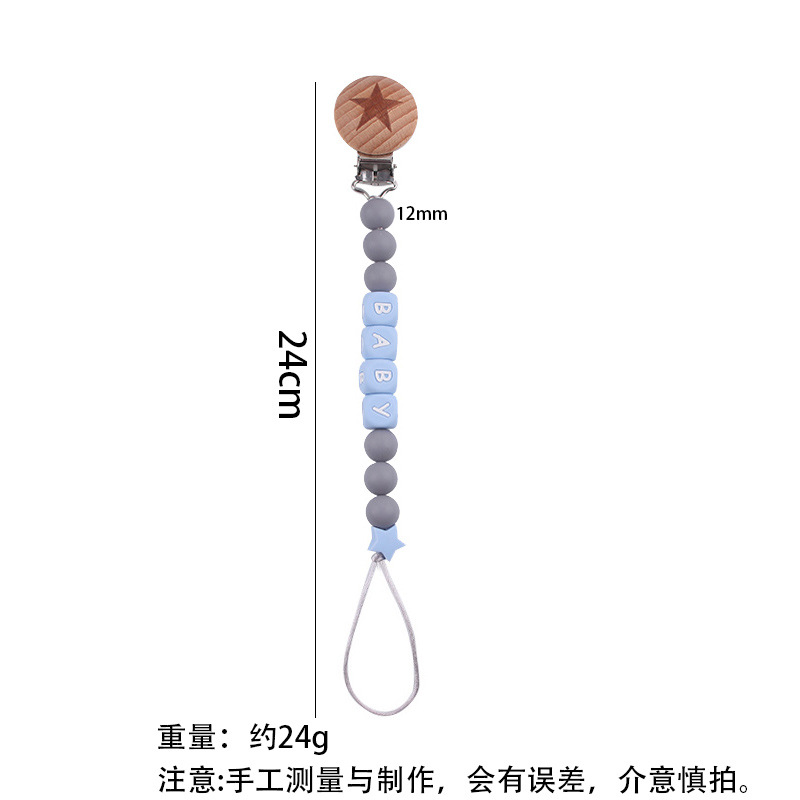 Productos para bebés creativos juguetes planetas de beech chupeta clips DIY nombre bebé silicona perlas chupeta cadena anti-caída cadena