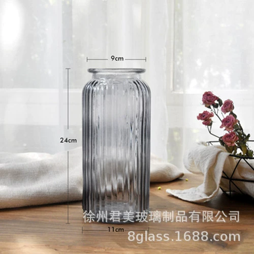 Vertical stripe extra large gray