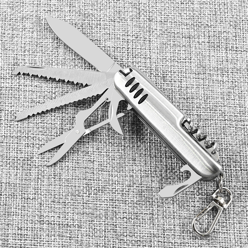 11开多功能瑞士军刀野营随身多用钥匙小刀便携带救生刀折刀批发