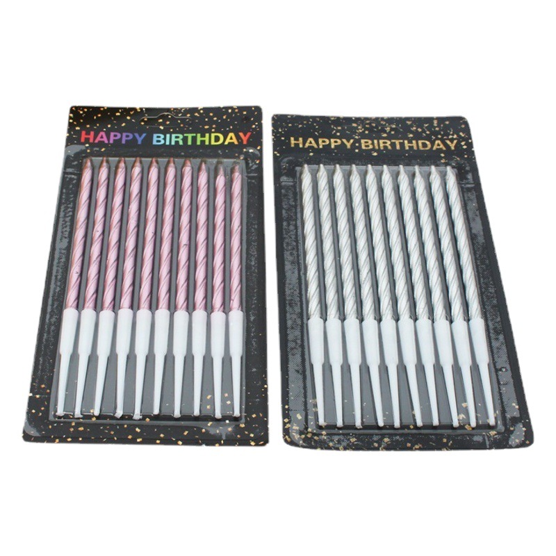 Cross-border ins pintura dorada Fiesta infantil de 10 hilos con base pastel para hornear decoración de la tienda sin humo vela de cumpleaños