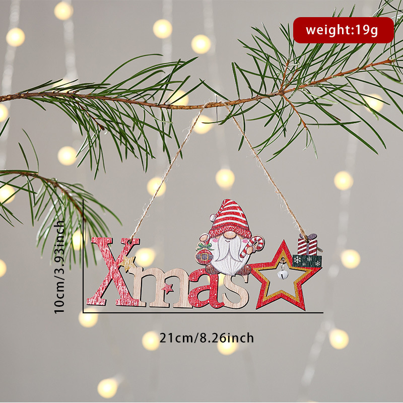 圣诞装饰品 创意圣诞挂件 居家餐厅圣诞XMAS木制工艺品门挂装饰|undefined