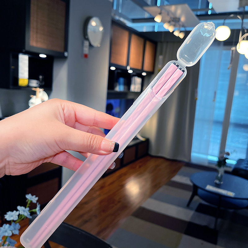新しいポータブルカラフルな中華民国スタイルの箸カップルセット、仕事用、一人用の箸箱、持ち運びが簡単|undefined