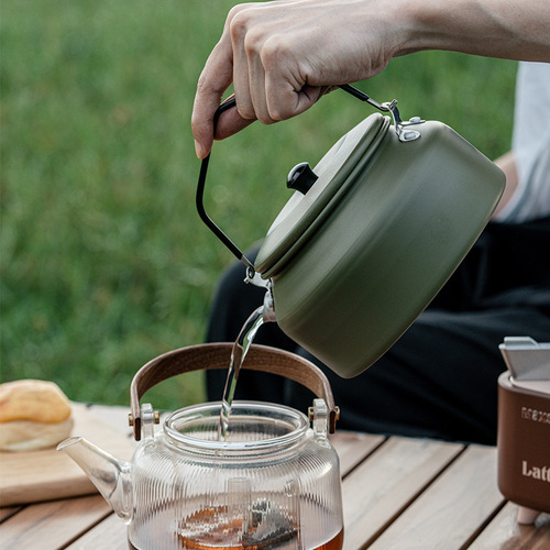 Cross-border outdoor kettle for camping and travel, portable tea kettle, lightweight outdoor kettle