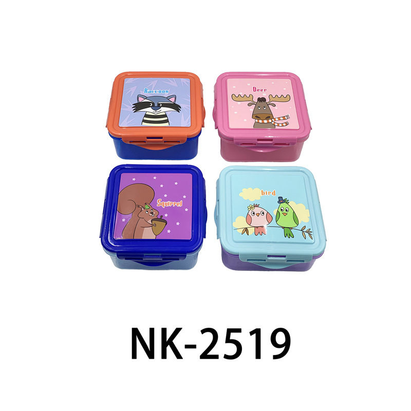Comercio exterior transfronterizo retráctil flash colorido película de dibujos animados caja de preservación de frescura rectangular cuadrada redonda sellada caja de almacenamiento de bocadillos