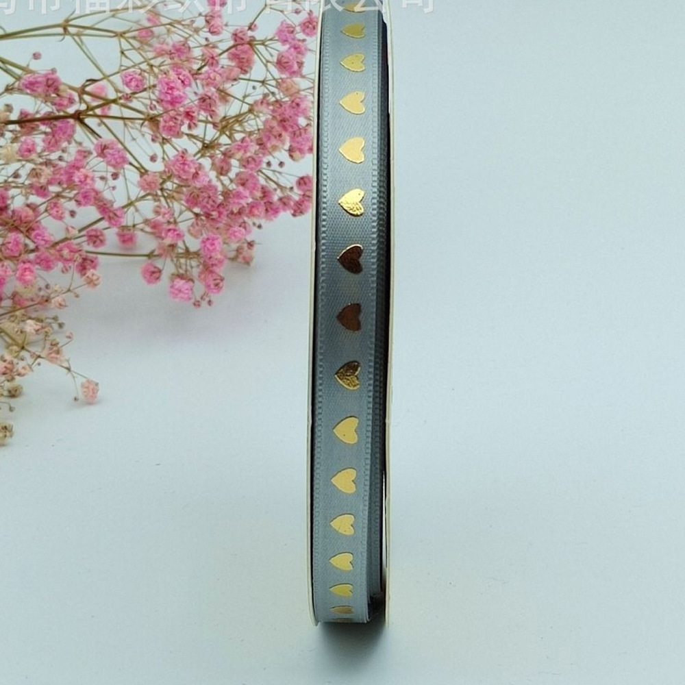 1cm en forma de corazón Cinta de Oro bandeja de barra cinta hecha a mano flor cinta de regalo caja de embalaje al por mayor especial