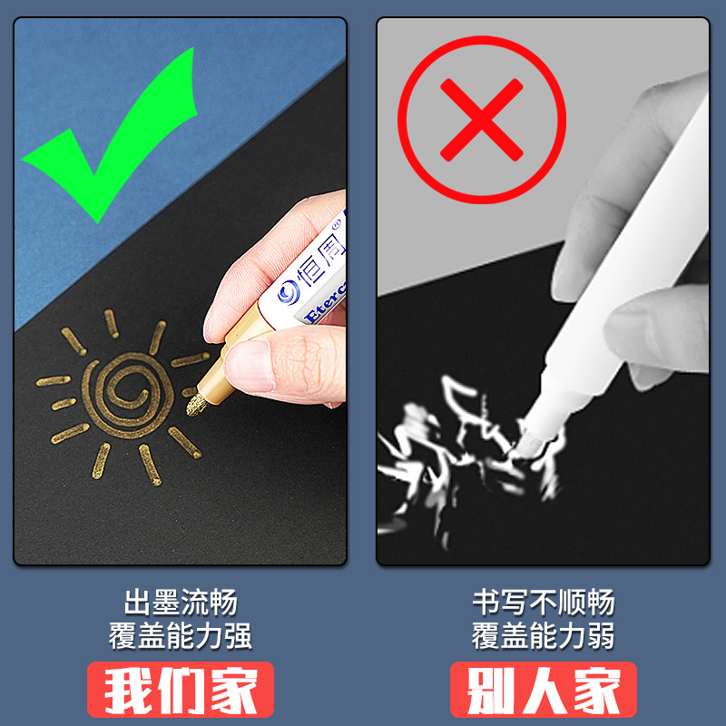 Bolígrafo para tableta de piedra, bolígrafo de pintura de metal, resistente al agua, de secado rápido, para neumáticos, bolígrafo de retoque industrial aceitoso, bolígrafo blanco no borrable que no se decolora