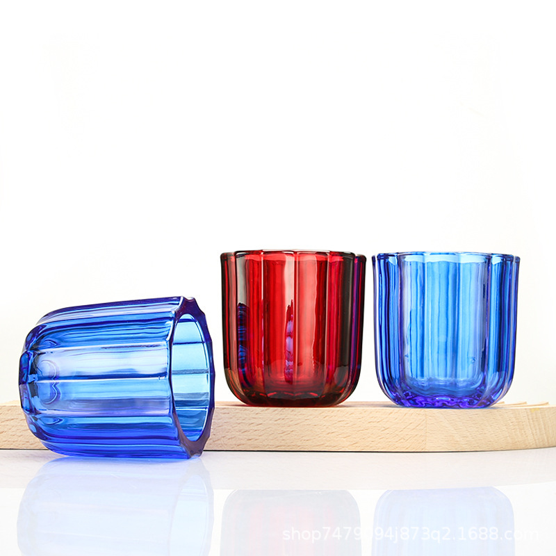 Taza de vela de vidrio de alta calidad, botella de aromaterapia transparente sin fuego, vaso de bricolaje, candelabro, recipiente de vela, taza vacía gruesa