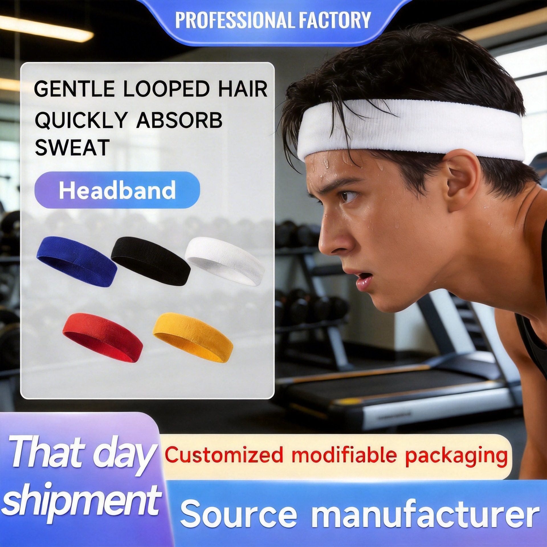 Outdoor sports sweatband with moisture wicking function
