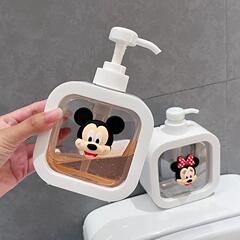ボトル入りシャワージェル、シャンプー、ハンドソープ、食器用洗剤、シンプルな大容量プッシュ式漫画ローションボトル、詰め替えボトル