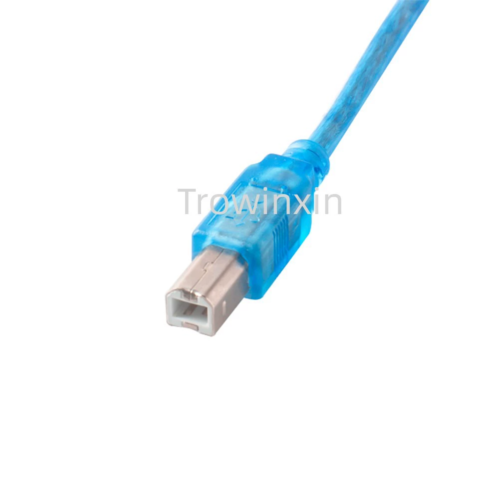 USB-кабель для печати USB A/B соединение AM-BM2.0 прозрачный синий 1,5 м, порт квадратного размера, кабель передачи данных для принтера
