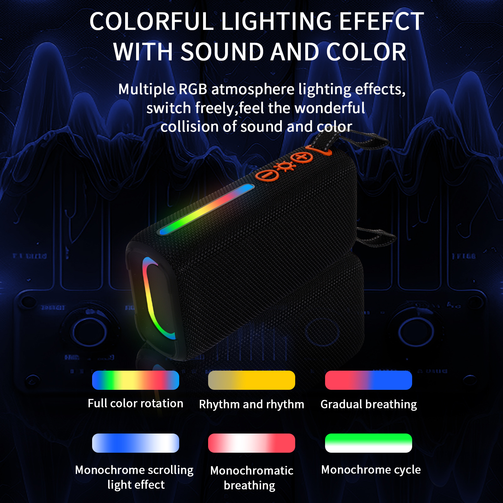 Draagbare bluetooth speaker met rgb verlichting en subwoofer_voghion.com