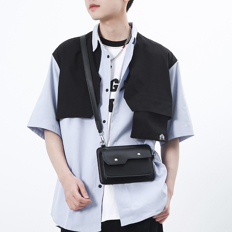 Irregular Flip Small Square Bag Men's Me...