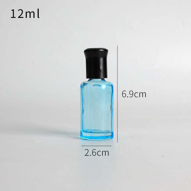 Botella de bola de rodillo de 10ml botella de perfume de aceite esencial de vidrio engrosado colorido sub-botella de viaje pequeña botella vacía botella de cuentas de muestra de masaje