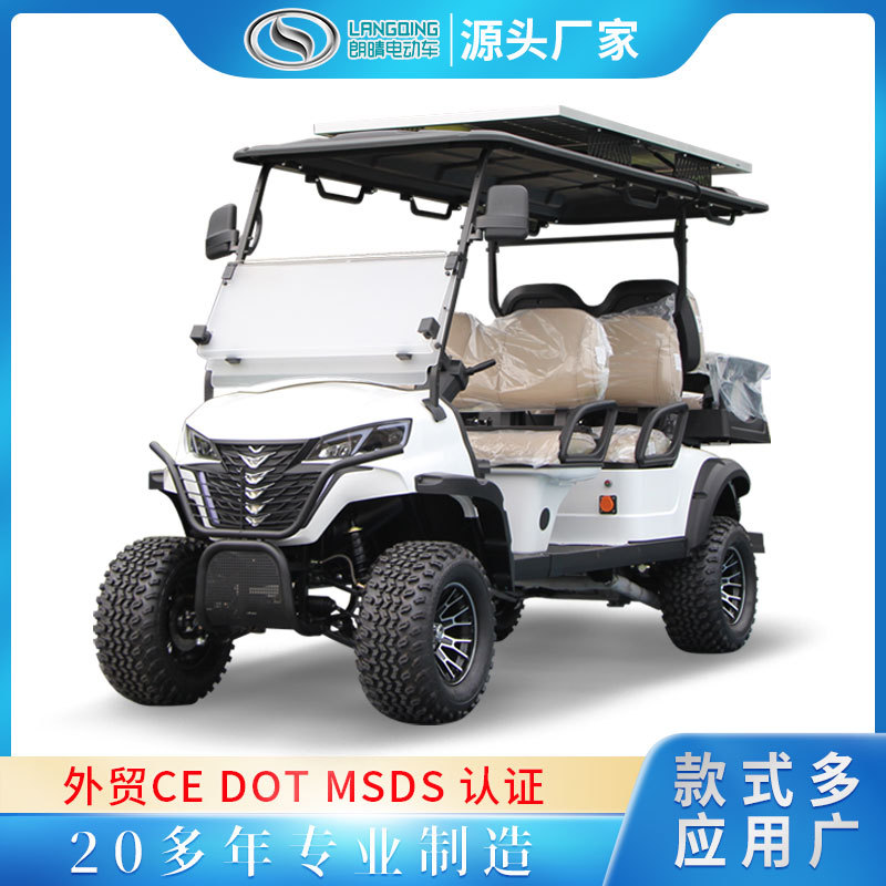 Electric golf carts can be equipped with Solar Energy solar panel roofs or used as sightseeing patrol vehicles.