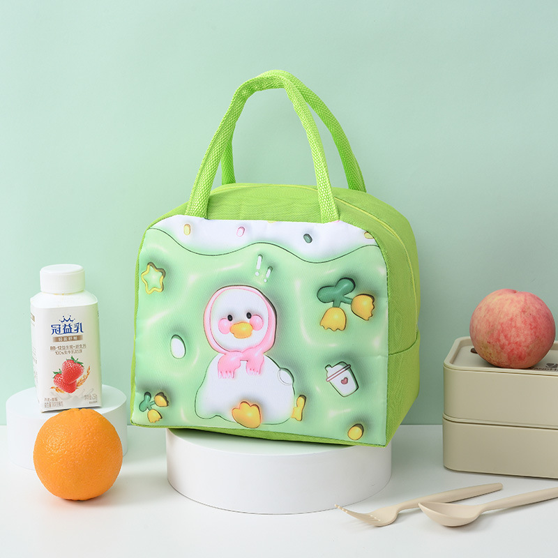Bolsa de almuerzo de dibujos animados 3D bolsa de aislamiento térmico portátil para niños bolsa de almuerzo de dibujos animados lindo de tela Oxford bolsa de almuerzo de Estudiante