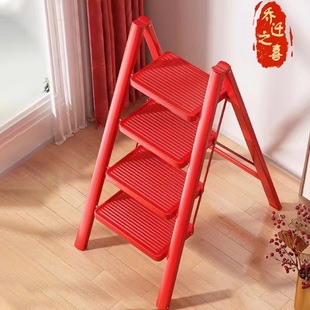 Household Folding Ladder Balcony Flower Stand Ladder Manufacturer Wholesale Indoor Climbing Staircase Multi-Purpose Herringbone Ladder Housewarming Ladder