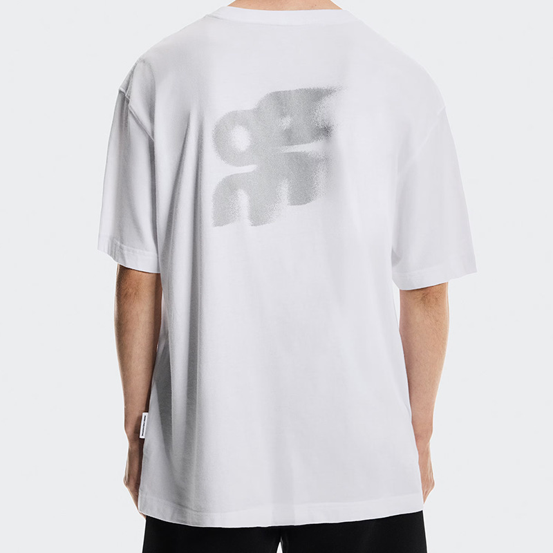 Correct Version of the Ango Running N Wave Phantom Letter Logo Print Summer Versatile Unisex Pure Cotton Loose Short-Sleeve T-Shirt Correct Version of the Ango Running N Wave Phantom Letter Logo Print Summer Versatile Unisex Pure Cotton Loose Short-Sleeve T-Shirt