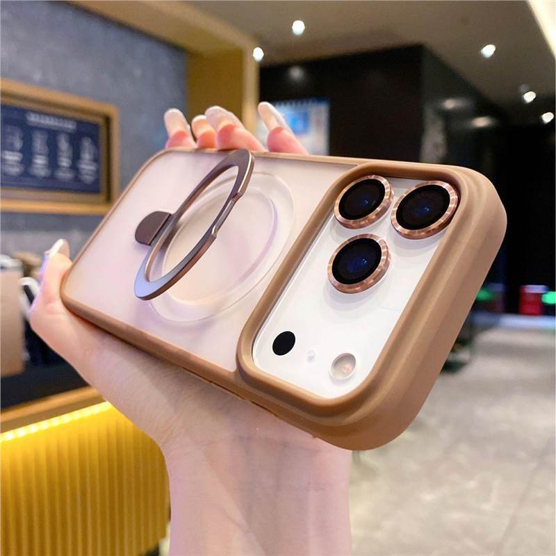 苹果17手机壳iPhone17磁吸支架保护套防指纹自带镜头膜全包保护套|undefined