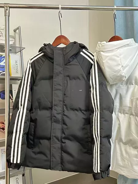New winter collection: casual, sporty, and warm hooded cotton jackets for men and women, offering wind protection, warmth, and versatility, in a mid-length style