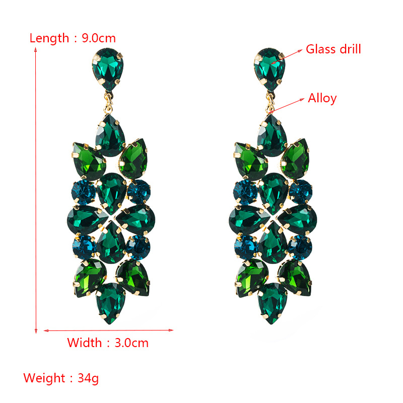 Boucles D&#39;oreilles Pendentif Fleur Strass Couleur Rétro En Gros Nihaojewelry display picture 1