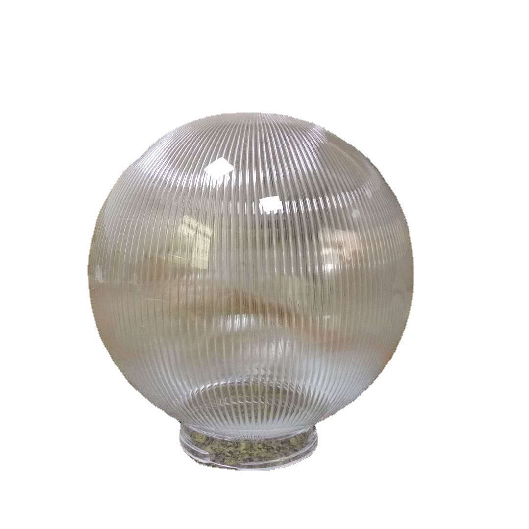 투명 스트라이프 볼 램프 그늘 아크릴 플라스틱 라운드 스트리트 라이트 조경 조명 설비 공장