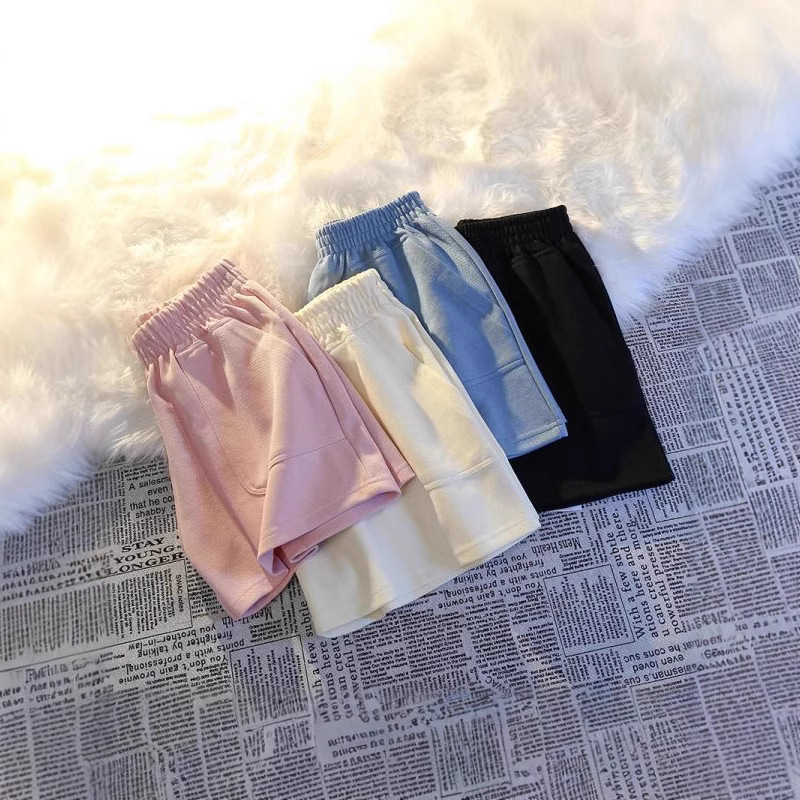 Pearl Cotton Sports Shorts Women's Summer Spring Waist Pocket Padded Fabric Design Sense Loose Wide Leg Pants Casual Hot Pants for Women Pearl Cotton Sports Shorts Women's Summer Spring Waist Pocket Padded Fabric Design Sense Loose Wide Leg Pants Casual Hot Pants for Women