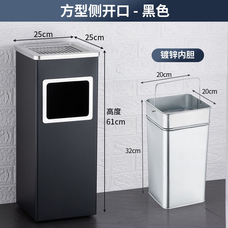ステンレス製ラウンド煙消火ゴミ箱 蓋付き 商業モール リビングルーム 屋外 屋外縦型灰皿 大容量|undefined