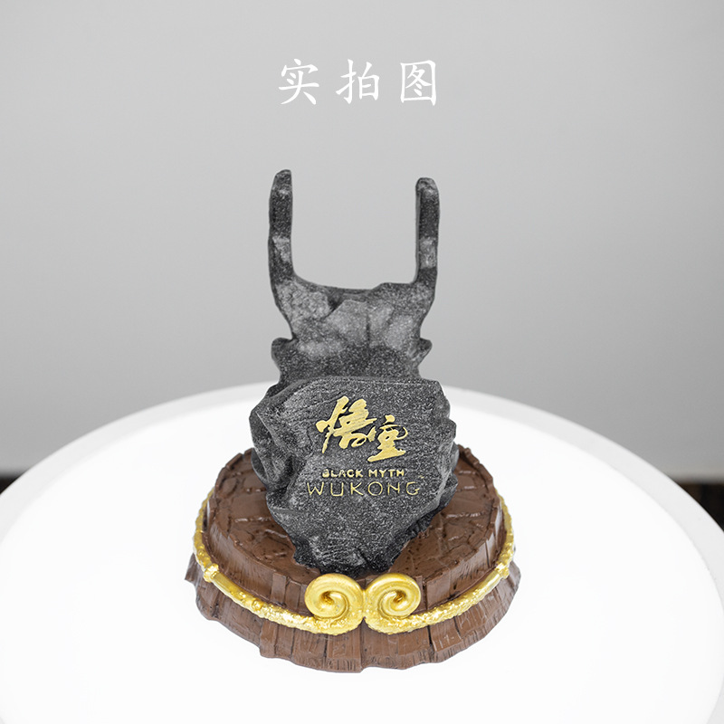 Mito Negro Goku Qi Tian Gran Dios Sagrado Destino Resina de Juego Mango de soporte Decoración Juego Periférico Modelo hecho a mano