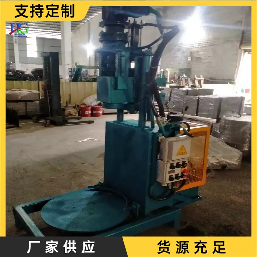 立式半自动废油桶切割机 桶内残余立式开盖机 小型油桶剪切分解机