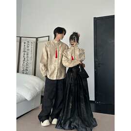 学生班服原创汉服情侣改良新中式书法马面裙诗歌朗诵合唱团演出服