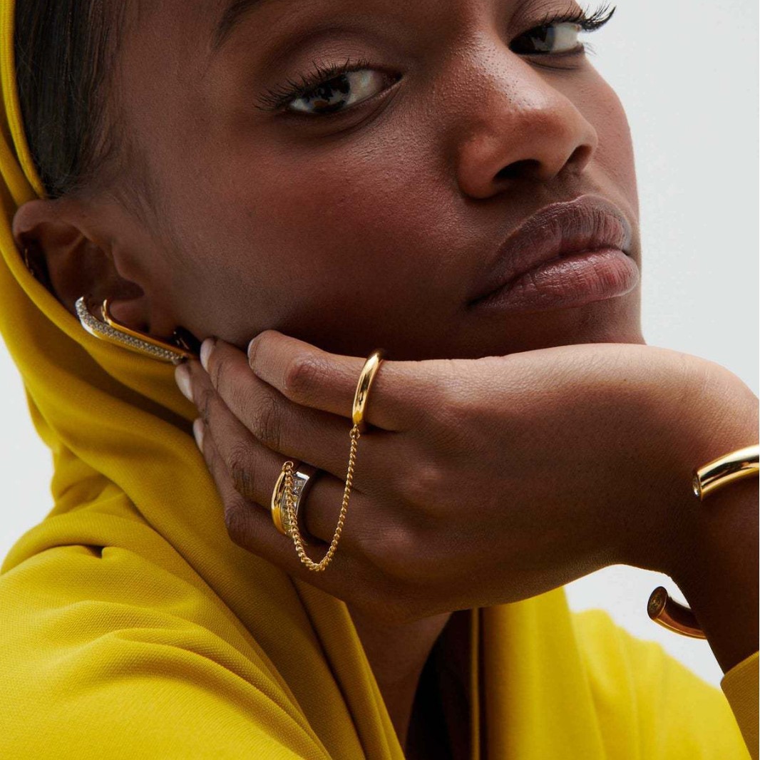 Simple Fashion Personality Zircon Inlaid Ring Vintage