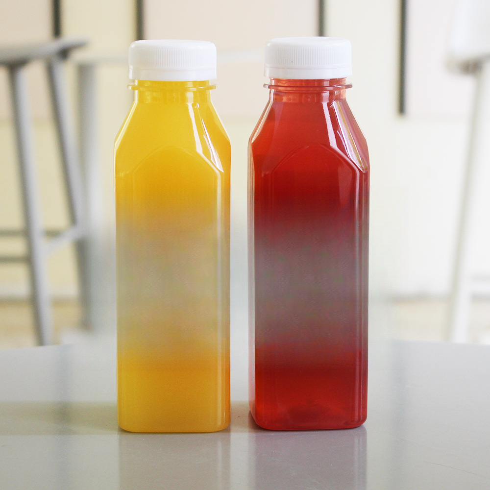 Botella de jugo de frutas y verduras en ayuno ligero, botella de agua supermodelo, botella de bebida desechable, taza de plástico recién exprimido PET, taza de té con leche