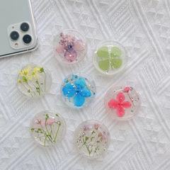 透明真花乾花圓形支架  摺疊氣墊支架 桌面支撐架 手機氣囊支架