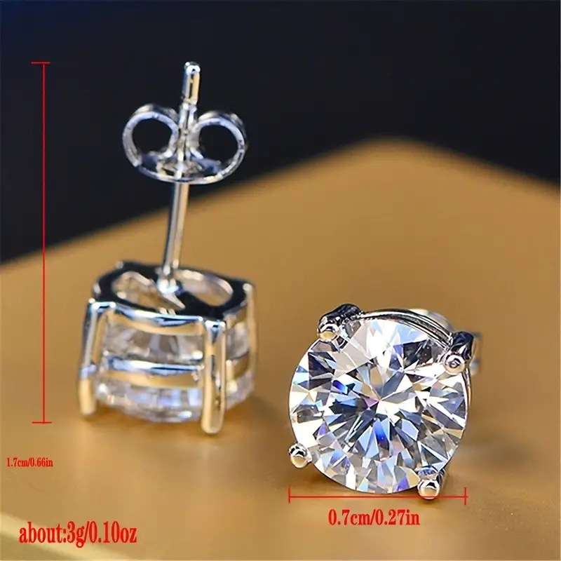 Novos brincos de orelha, brincos clássicos de zircônia de quatro garras, diamantes de quilate luxuosos e elegantes_voghion.com