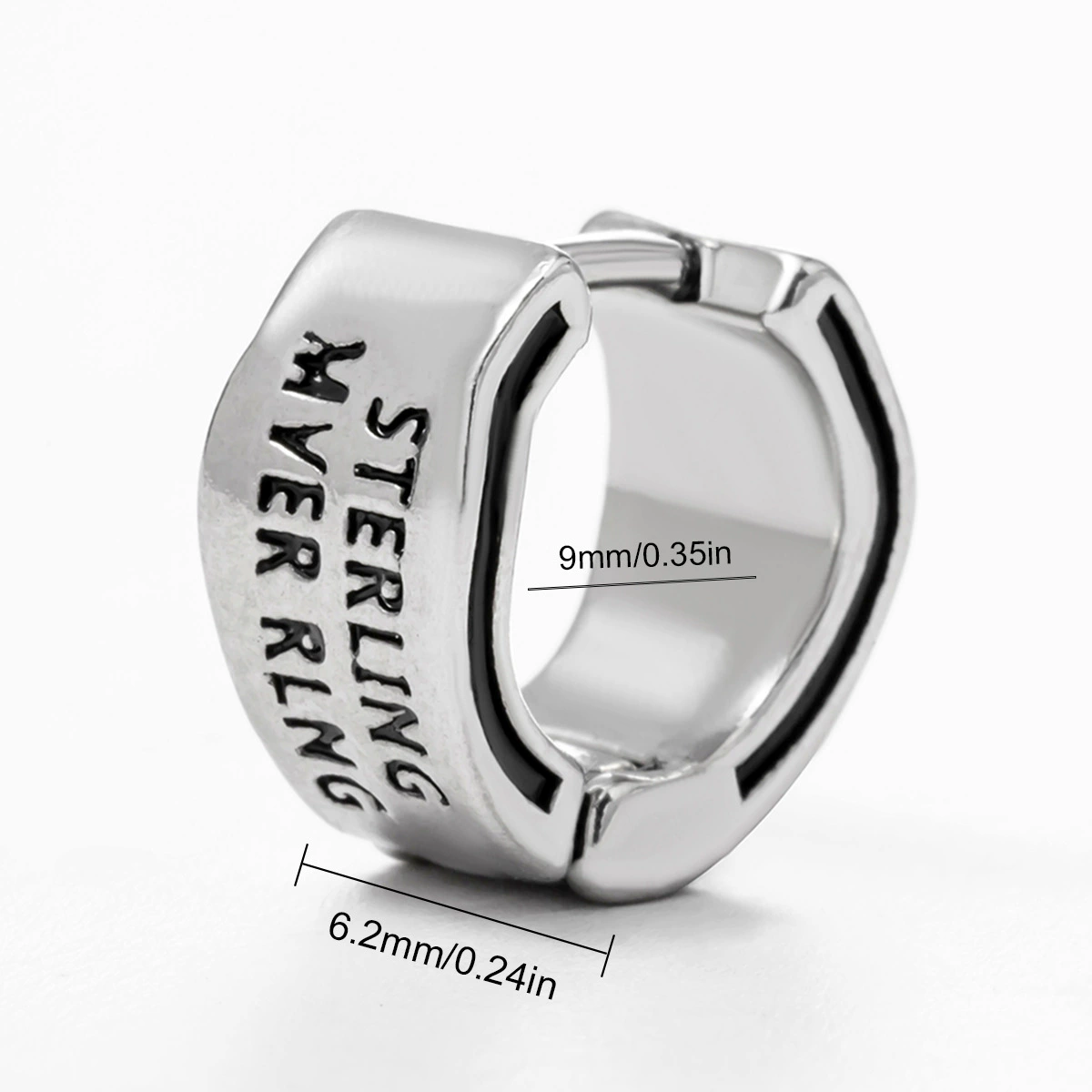 Earrings stainless steel with letters, geometric accessory, wholesale