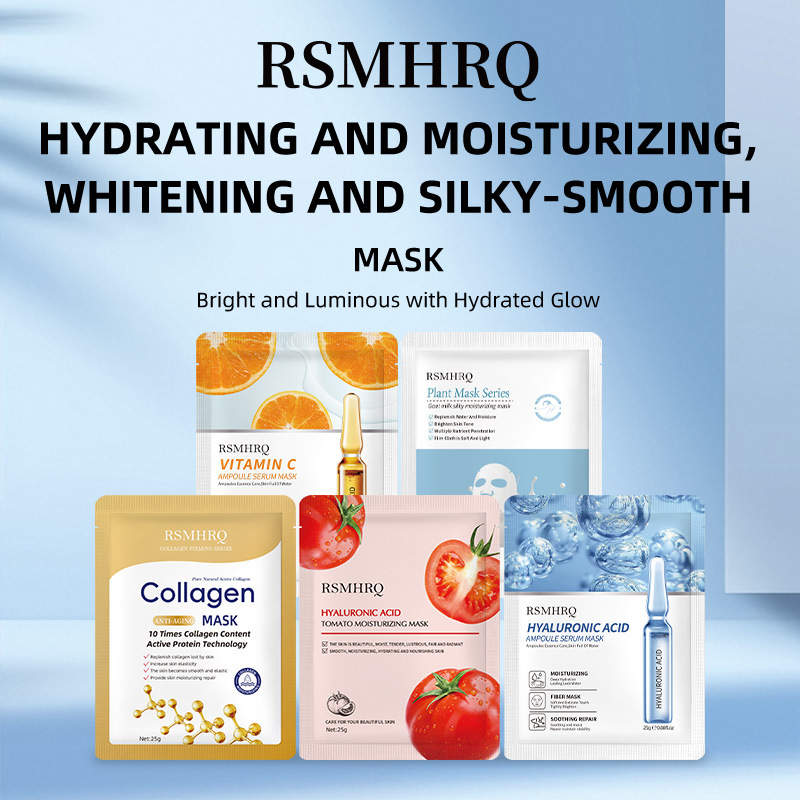 Cross-Border Full English Collagen Mask Anti-Wrinkle Firming Patch Mask Brightening Moisturizing Summer Hydrating Mask in Stock
