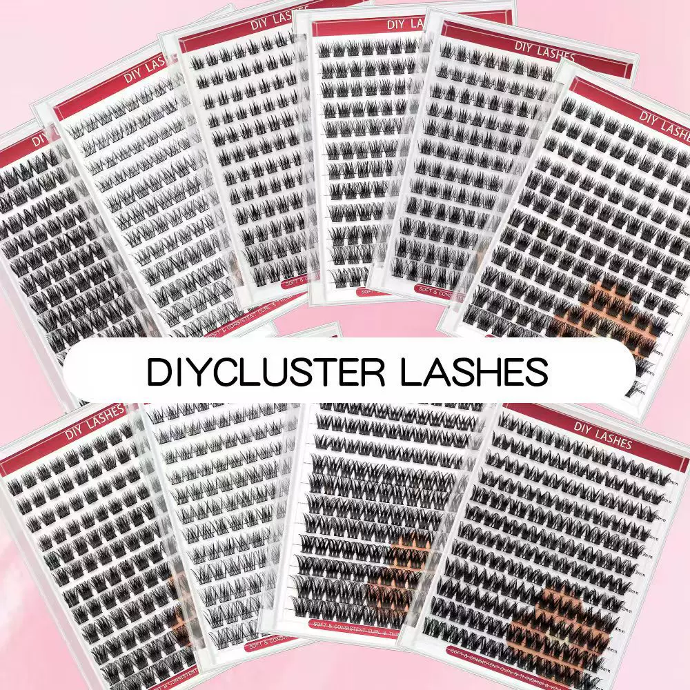 跨境欧美DIY Cluster Lashes簇状睫毛自然浓密假睫毛外贸热销