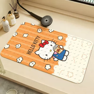 suction cup mat washroom shower – Avtomobil döşəmə paspasları - popcorn-hello-kitty-square-suction-cup-mat-5080cm