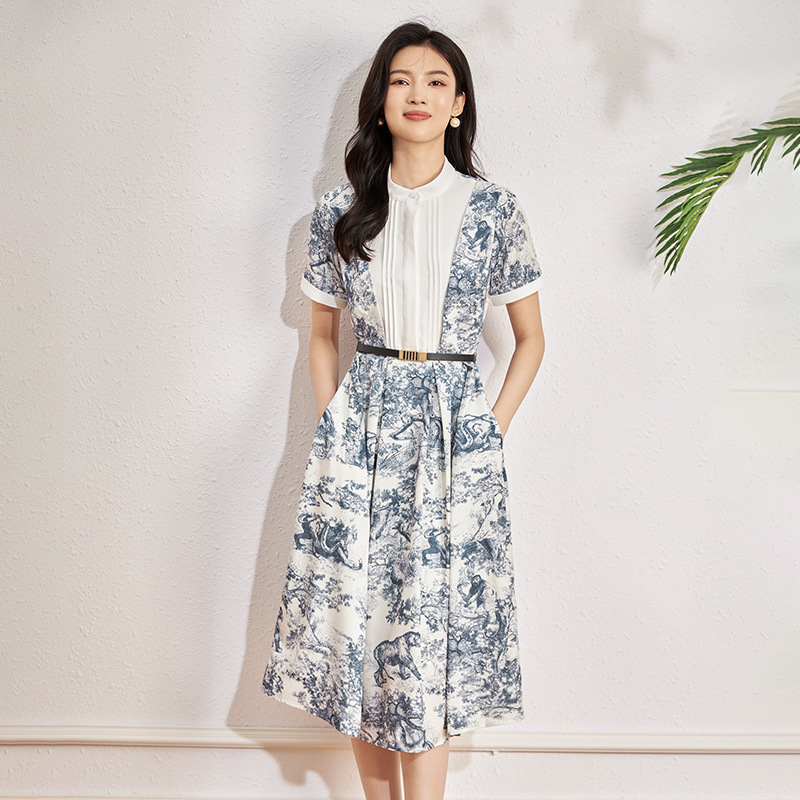 Đầm suông nữ midi mùa hè tay ngắn — 2311902 - Màu sắc chi tiết 9