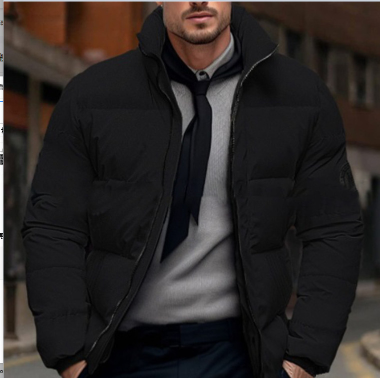 Herrenbekleidung Herbst und Winter Dicker Baumwollmantel für Herren Baumwolljacke mit europäischem Größenetikett für Herren Brotmantel Lässiger Baumwollmantel in großer Größe_voghion.com