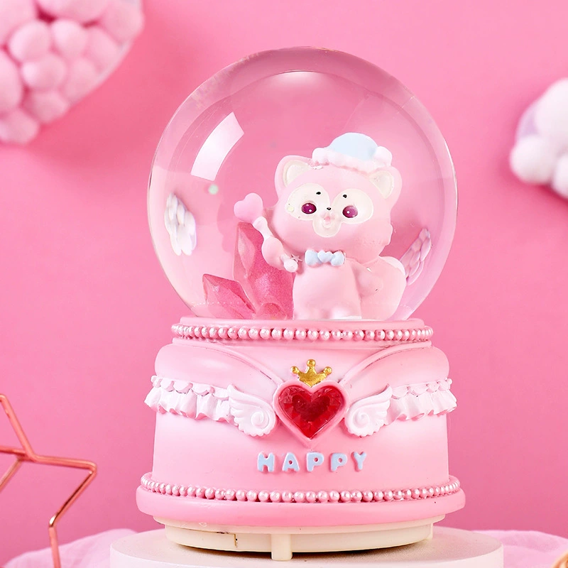 Минифигурка из мультфильма, кукла, светящийся стеклянный мяч для водного поло, музыкальная шкатулка