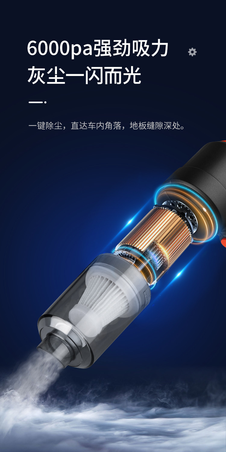Cross-Border Car Wireless Mini Vacuum Cleaner Car Portable Blowing and Suction Integrated Dust Collector Car Home Dual-Purpose Vacuum Cleaner