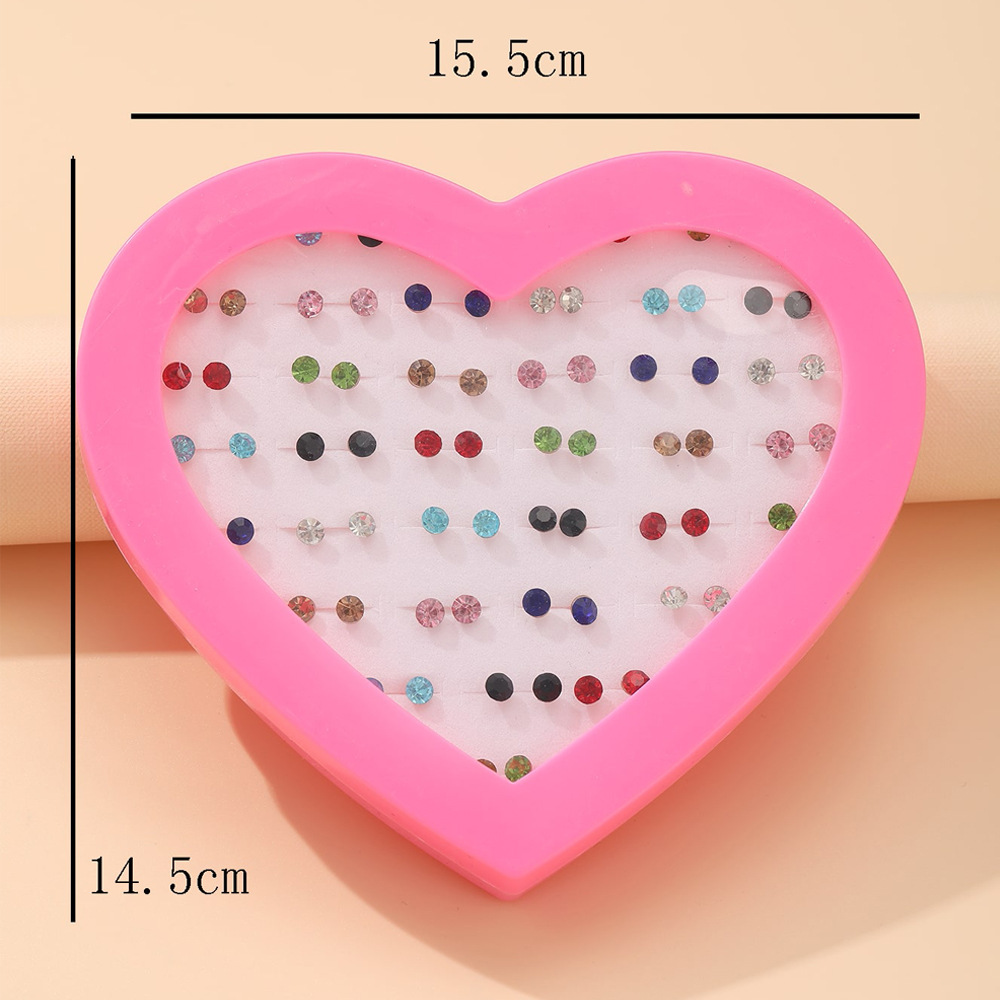 2021 New Creative Cute Multi-color Color Rhinestone Earrings 36-piece Set display picture 2