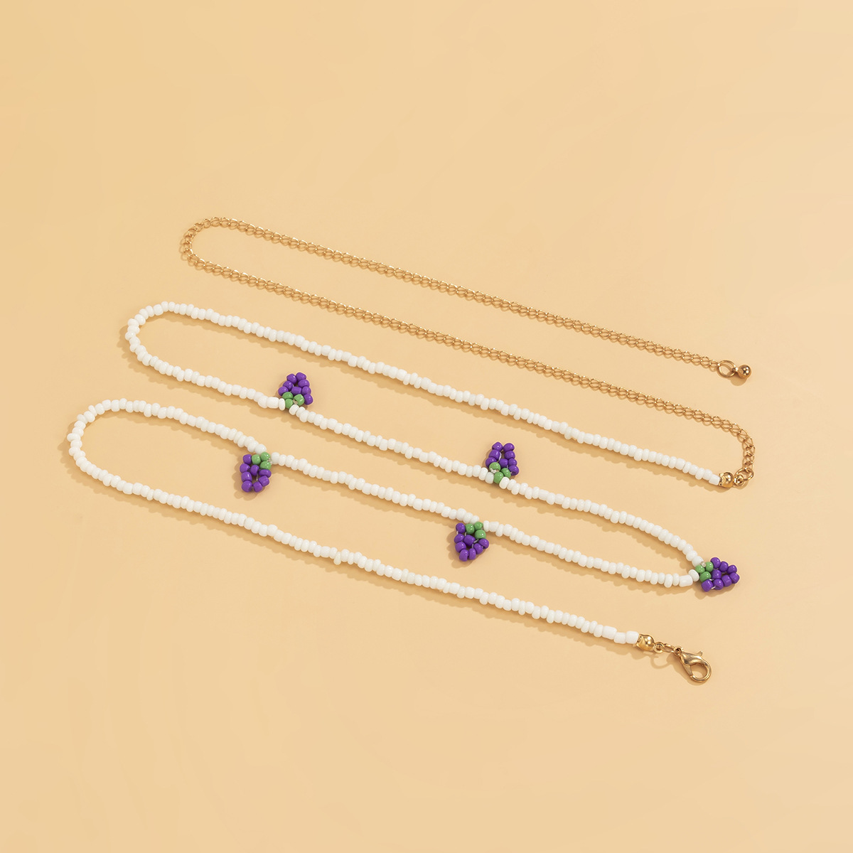small grape pendant rice bead cute necklace bracelet waist chain wholesale jewelry Nihaojewelrypicture13