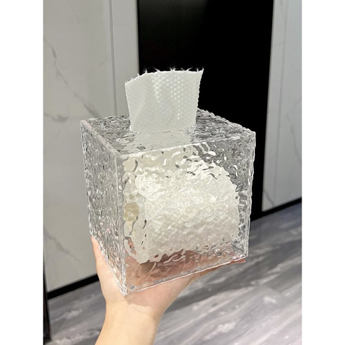 Glacier paper box light luxury waterproof bathroom sink office face towel center pump coreless roll paper box