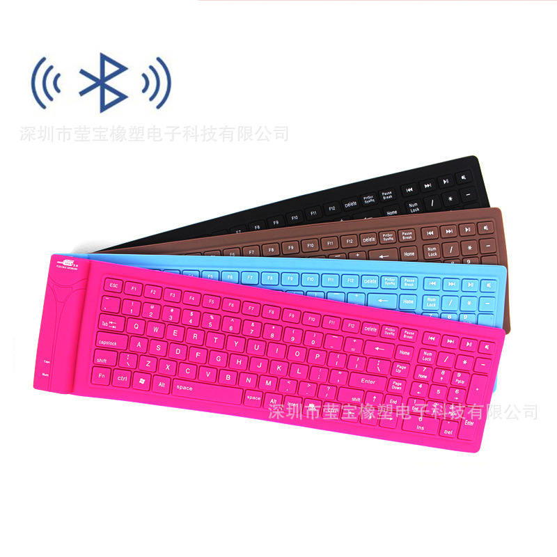 Teclado Bluetooth plegable de silicona impermeable