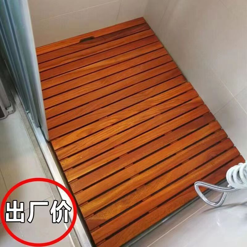 風呂の間の滑り止めマットは防腐木の浴室板の浴室の実木の床をつなぎ合わせてトイレの床のシャワーのペダルを敷きます。|undefined