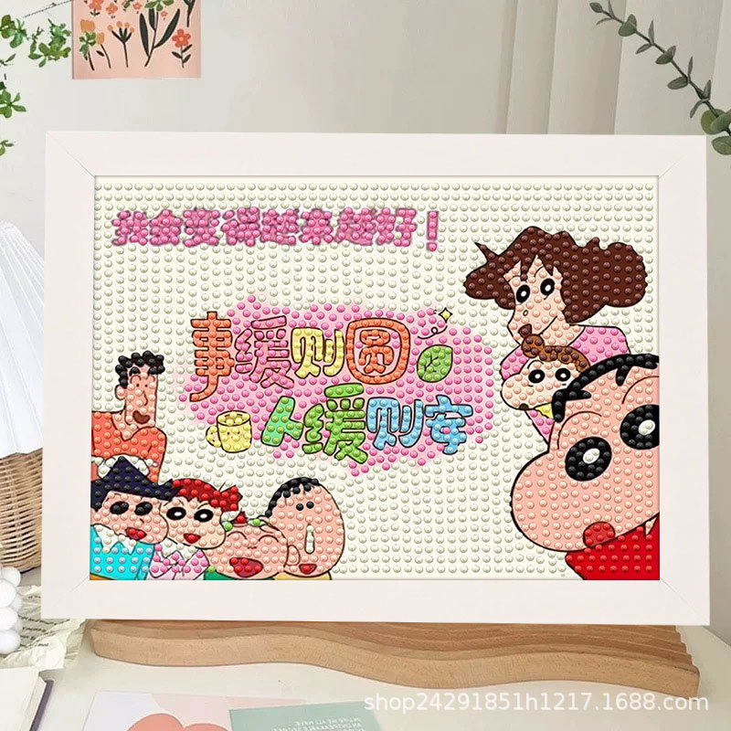 Diamante nuevo lápiz de dibujos animados pequeño nuevo pegatino diy puzzle manual regalo de cumpleaños para niños estudiantes
