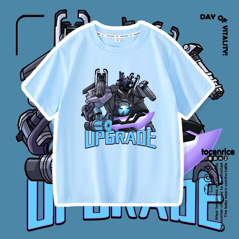 New Monitor People Toilet People Short-sleeved T-shirt Children's Clothing Titan Audio People TV People Leisure Half-sleeved Trend 7